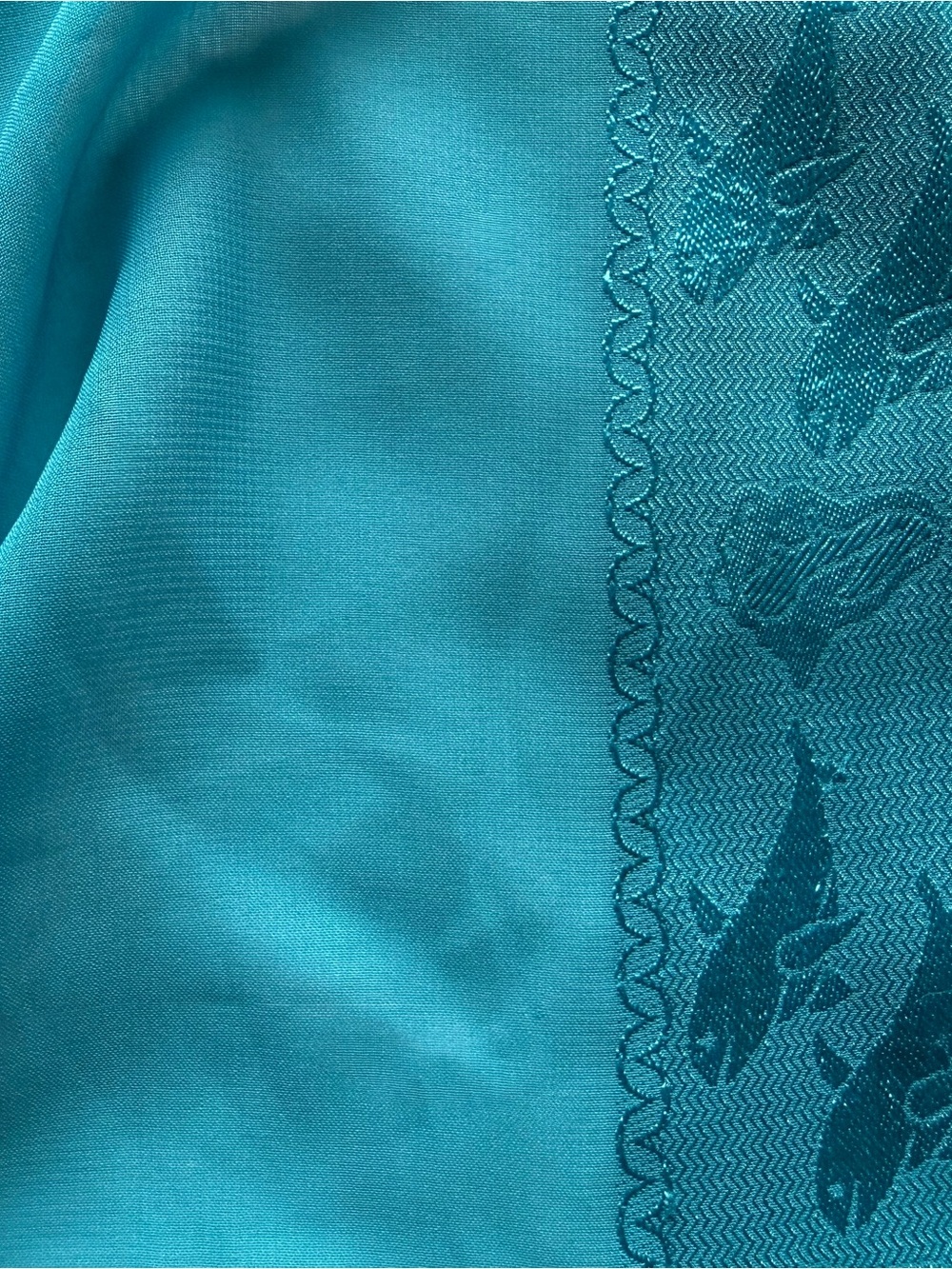 Turquoise Dolphin Sheer Beach Scarf Wrap Sarong Shawl 70x42 Resort - Picture 3 of 6